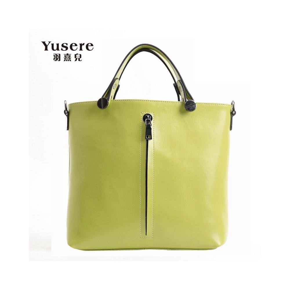 Genuine Leather Tote Bag Yellow 75683