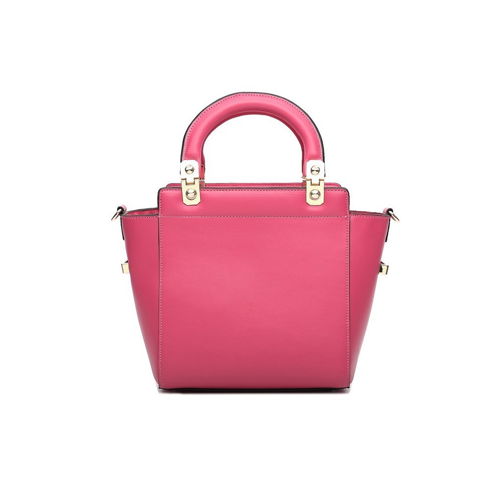 Sac à main poignée en cuir Rose 75678