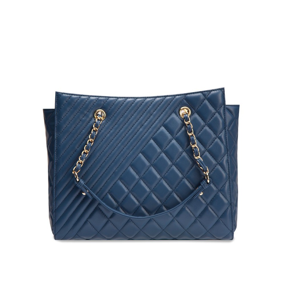 Angela Genuine Leather Tote Bag Blue 75108