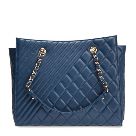 Angela Genuine Leather Tote Bag Blue 75108