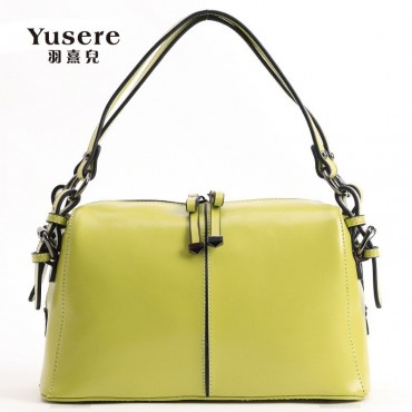 Genuine Leather Tote Bag Yellow 75656