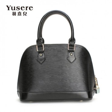 Genuine Leather Tote Bag Black 75689