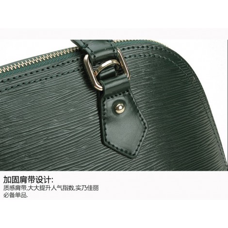 Genuine Leather Tote Bag Dark Green 75689