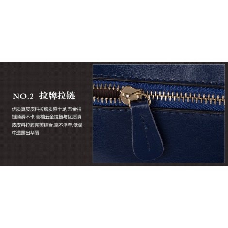 Dyna Genuine Leather Tote Bag Dark Blue 75192