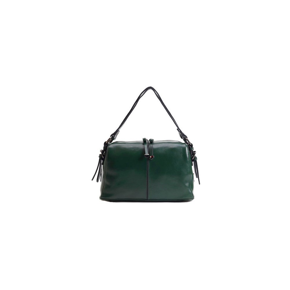 Genuine Leather Tote Bag Dark Green 75656