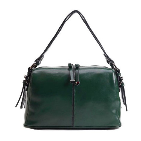 Genuine Leather Tote Bag Dark Green 75656