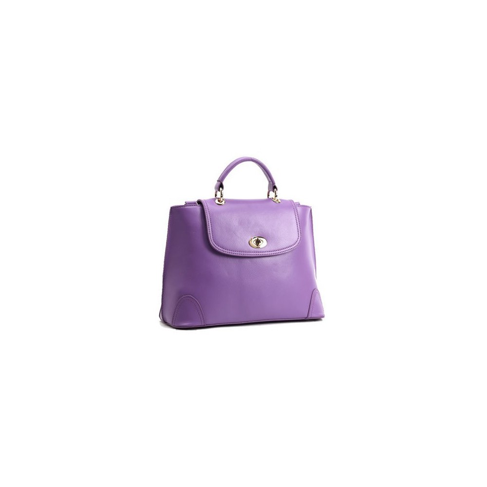 Genuine Leather Tote Bag Purple 75657