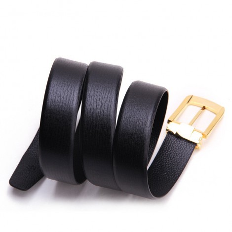 Genuine Cowhide Leather Belt Black 86301