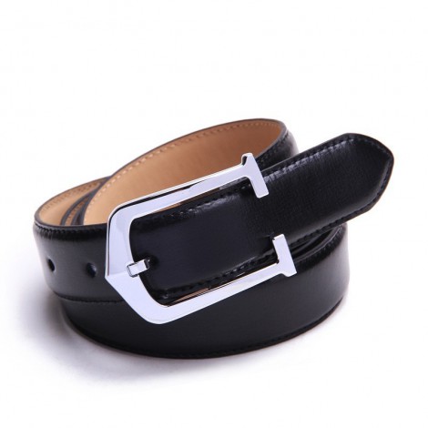 Genuine Cowhide Leather Belt Black 86308