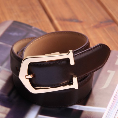 Genuine Cowhide Leather Belt Brown 86308