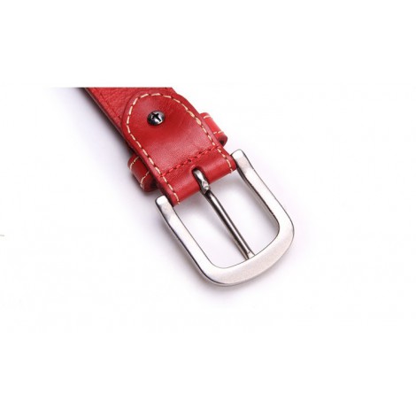 Genuine Cowhide Leather Belt Red 86309