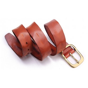 Genuine Cowhide Leather Belt Brown 86310