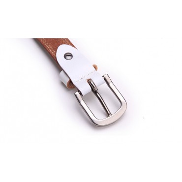 Genuine Cowhide Leather Belt White 86311