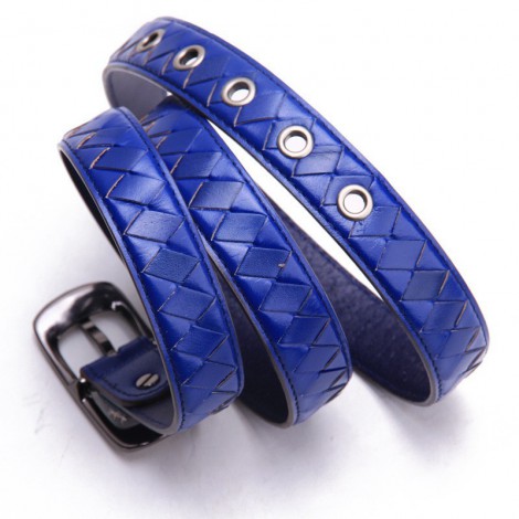 Genuine Cowhide Leather Belt Blue 86313