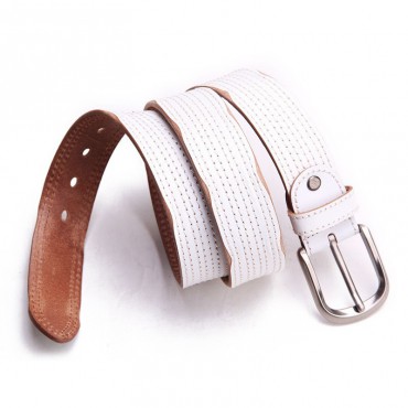 Genuine Cowhide Leather Belt White 86315