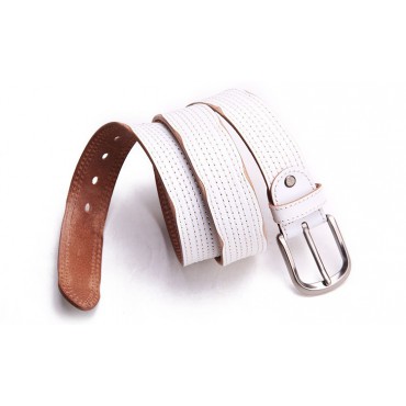 Genuine Cowhide Leather Belt White 86315