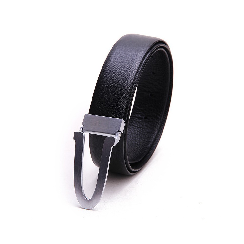 Genuine Cowhide Leather Belt Black 86319