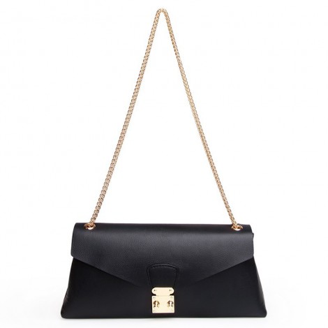 Rosaire « Margherita » Women's Shoulder Bag Genuine Cowhide Leather Black 76103