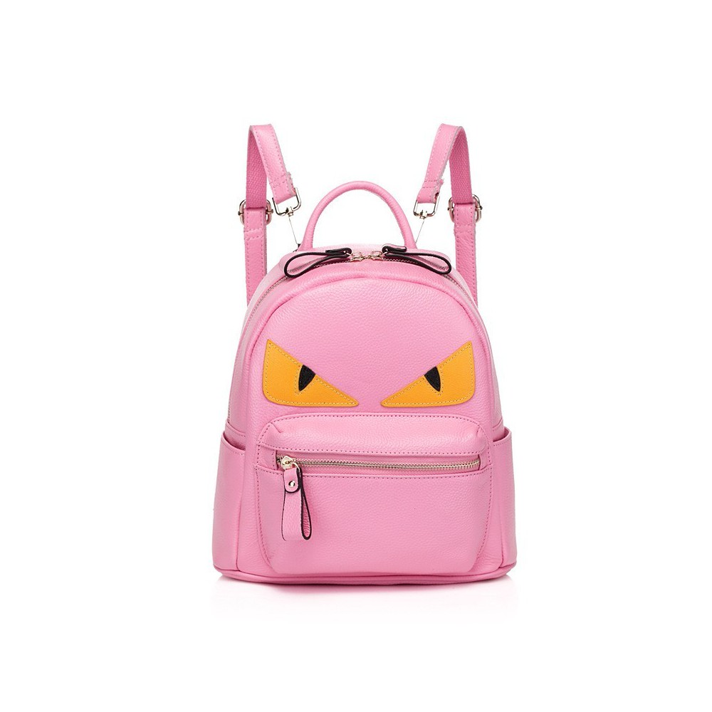 Rosaire « Fantasma » Monster Eyes Backpack Bag made of Cowhide Leather in Pink Color 76104