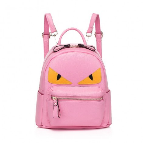 Rosaire « Fantasma » Monster Eyes Backpack Bag made of Cowhide Leather in Pink Color 76104