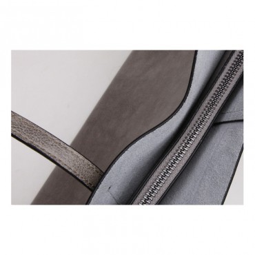 Rosaire  « Veronica » Horizontal Tote Bag made of Cowhide Leather in Gray Color / 76114