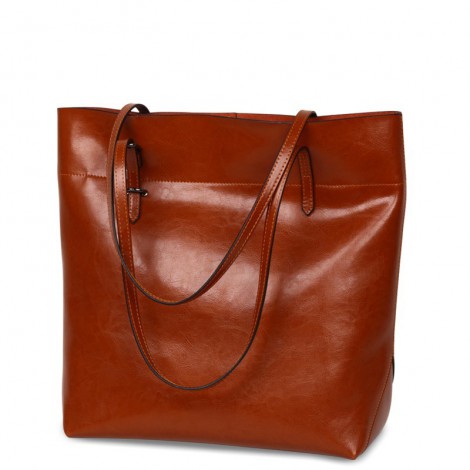 Rosaire  « Veronica » Vertical Tote Bag made of Cowhide Leather in Red Color / 76115