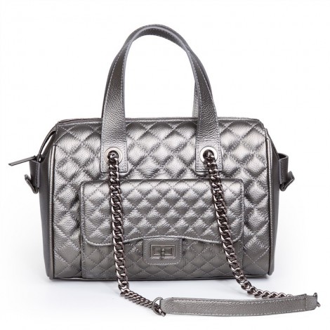 Rosaire Genuine Leather Bag Silver 76117