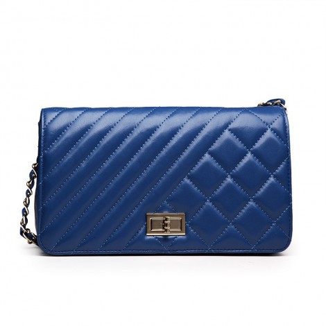 Rosaire Genuine Leather Bag Dark Blue 76124