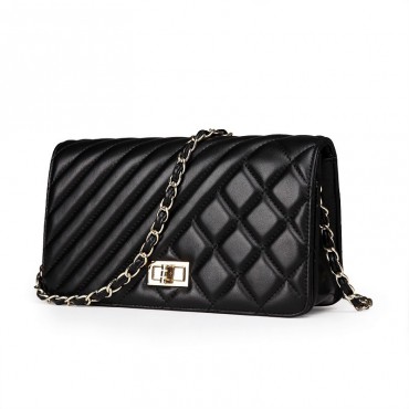 Rosaire Genuine Leather Bag Black 76124
