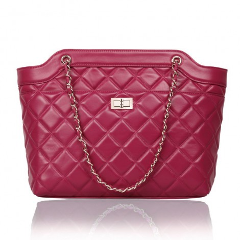 Rosaire Genuine Leather Bag Hot Pink 76125