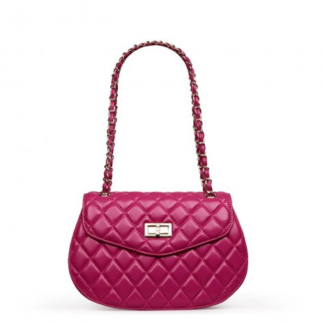 Rosaire Genuine Leather Bag Hot Pink 76126