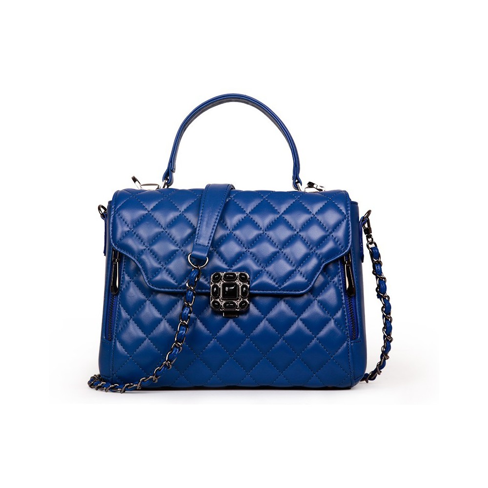 Rosaire Genuine Leather Bag Drak Blue 76127