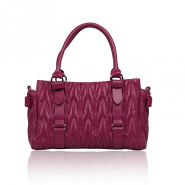 Rosaire Genuine Leather Bag Hot Pink 76134