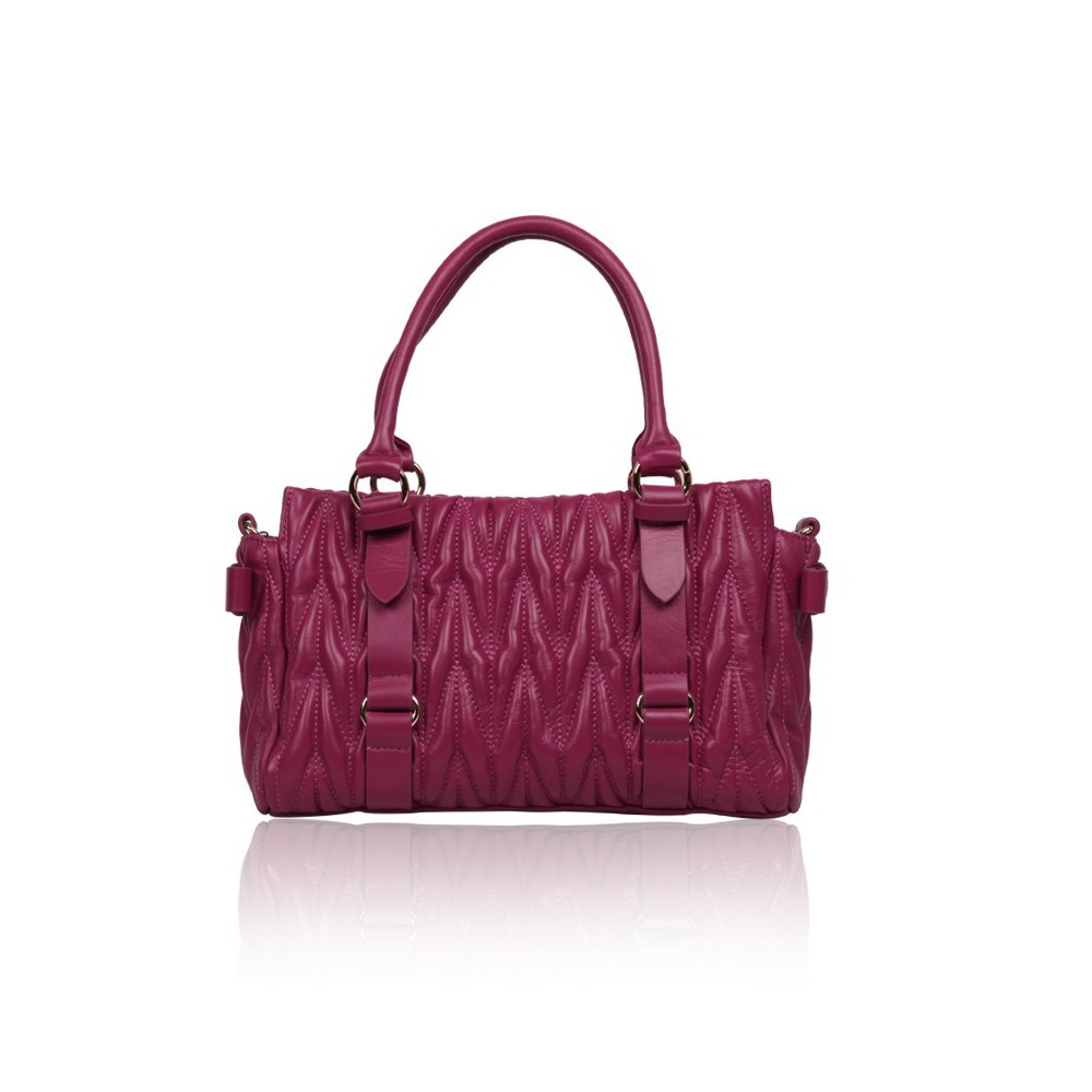 Rosaire Genuine Leather Bag Hot Pink 76134