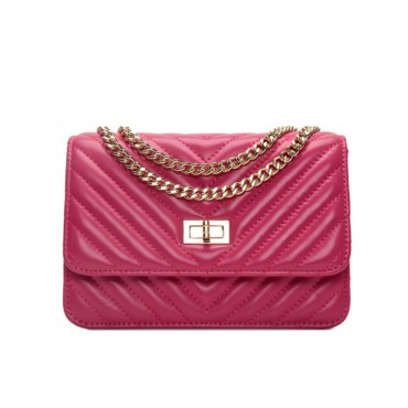 Rosaire Genuine Leather Bag Hot Pink 76140