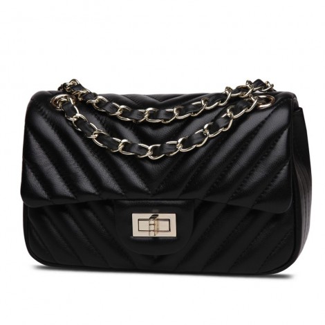 Rosaire Genuine Leather Bag Black 76147