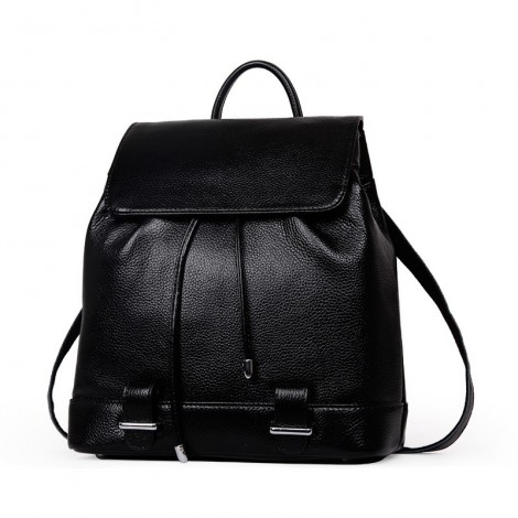 Rosaire « Arielle » Cowhide Leather Backpack Bag in Black Color 76151