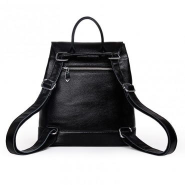Rosaire « Arielle » Cowhide Leather Backpack Bag in Black Color 76151