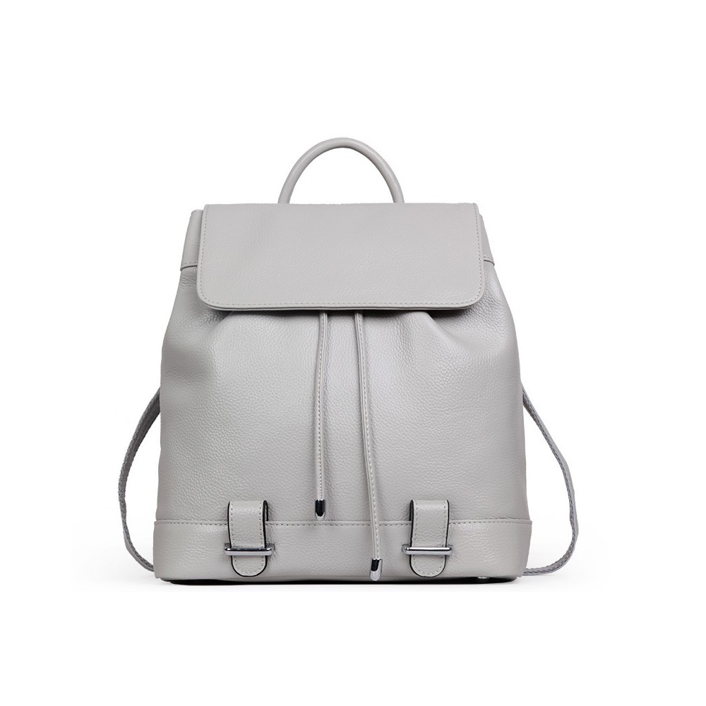 Rosaire « Arielle » Cowhide Leather Backpack Bag in Grey Color 76151
