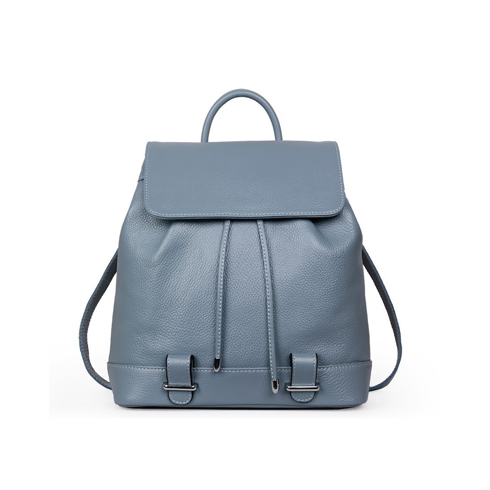 Rosaire « Arielle » Cowhide Leather Backpack Bag in Light Blue Color 76151