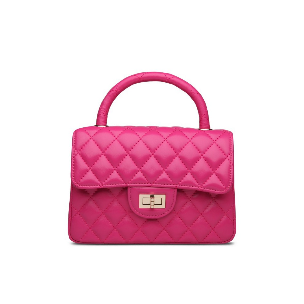 Rosaire Genuine Leather Bag Hot Pink 76153