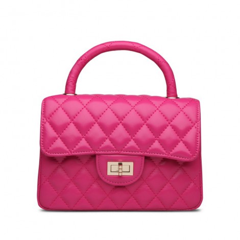 Rosaire Genuine Leather Bag Hot Pink 76153