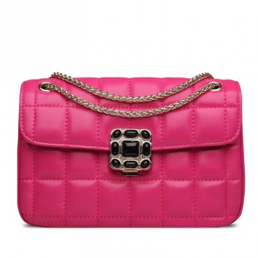 Rosaire Genuine Leather Bag Hot Pink 76180