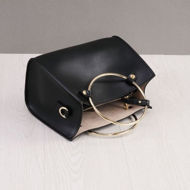Rosaire Genuine Leather Handbag Black 76186
