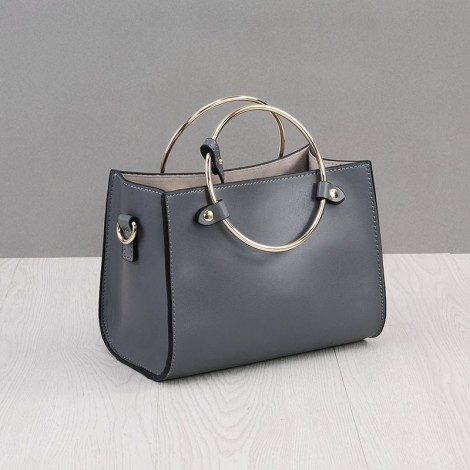 Rosaire Genuine Leather Handbag grey 76186