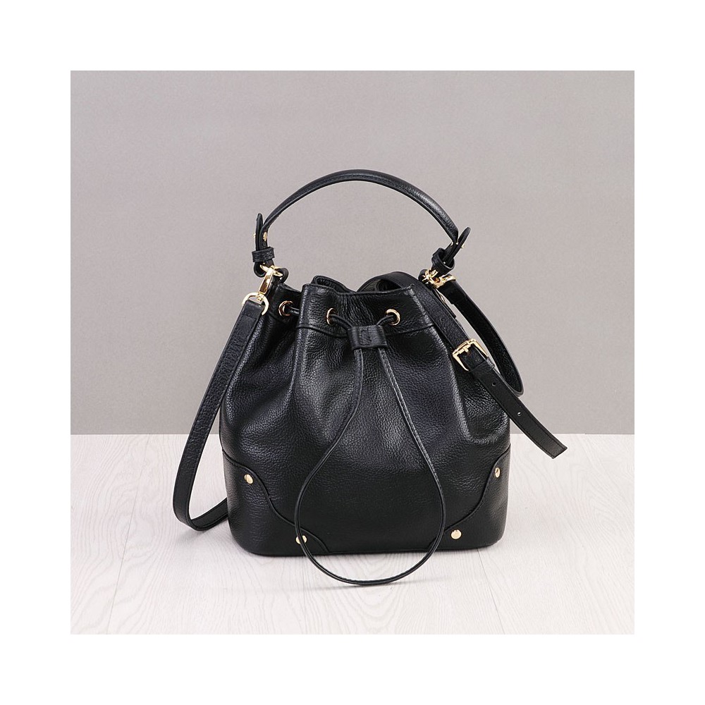 Rosaire Genuine Leather Handbag Black 76187