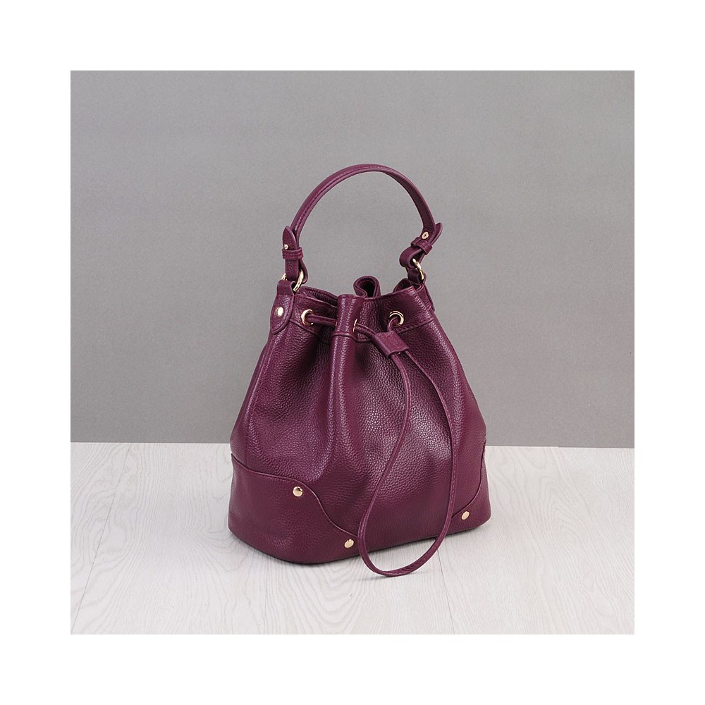 Rosaire Genuine Leather Handbag wine red  76187