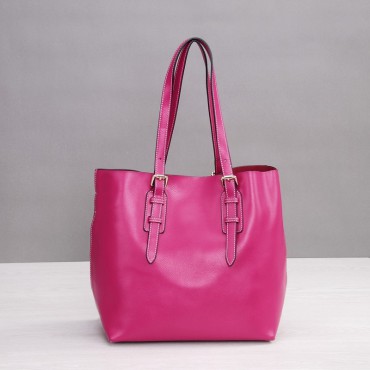 Rosaire Genuine Leather Handbag rose red  76188
