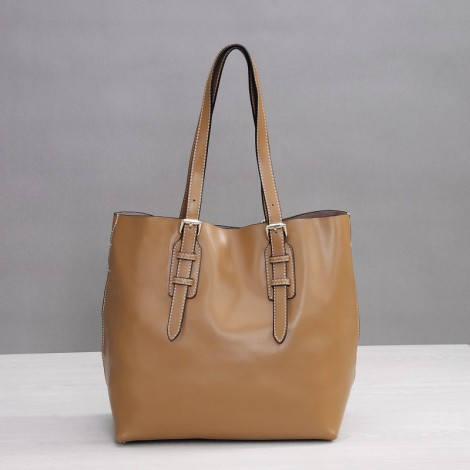 Rosaire Genuine Leather Handbag khaki  76188