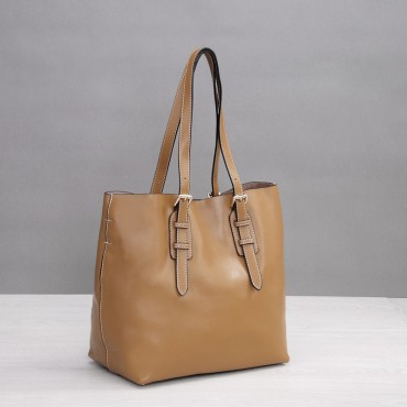 Rosaire Genuine Leather Handbag khaki  76188